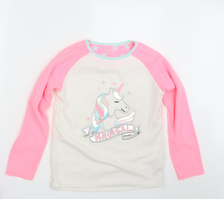 Primark Girls White   Pullover Jumper Size 11-12 Years  - Unicorn