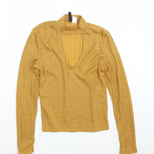 H&M Womens Gold   Pullover Sweatshirt Size S