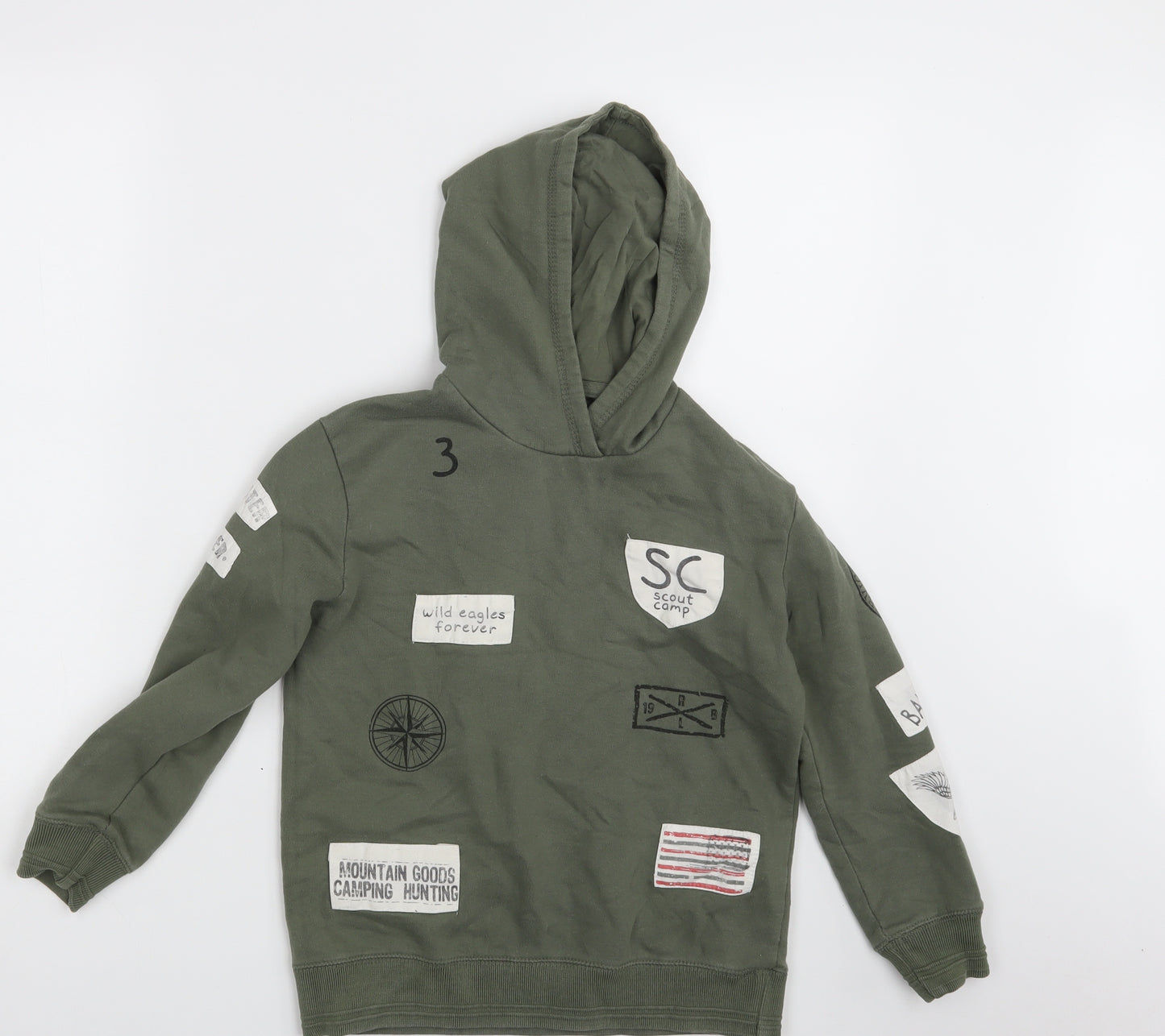 Zara Boys Green   Pullover Hoodie Size 7 Years