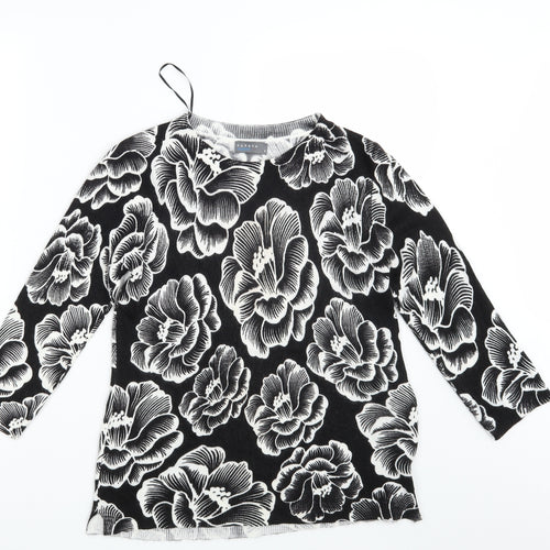 Papaya Womens Black Floral  Pullover Jumper Size 8