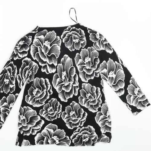 Papaya Womens Black Floral  Pullover Jumper Size 8