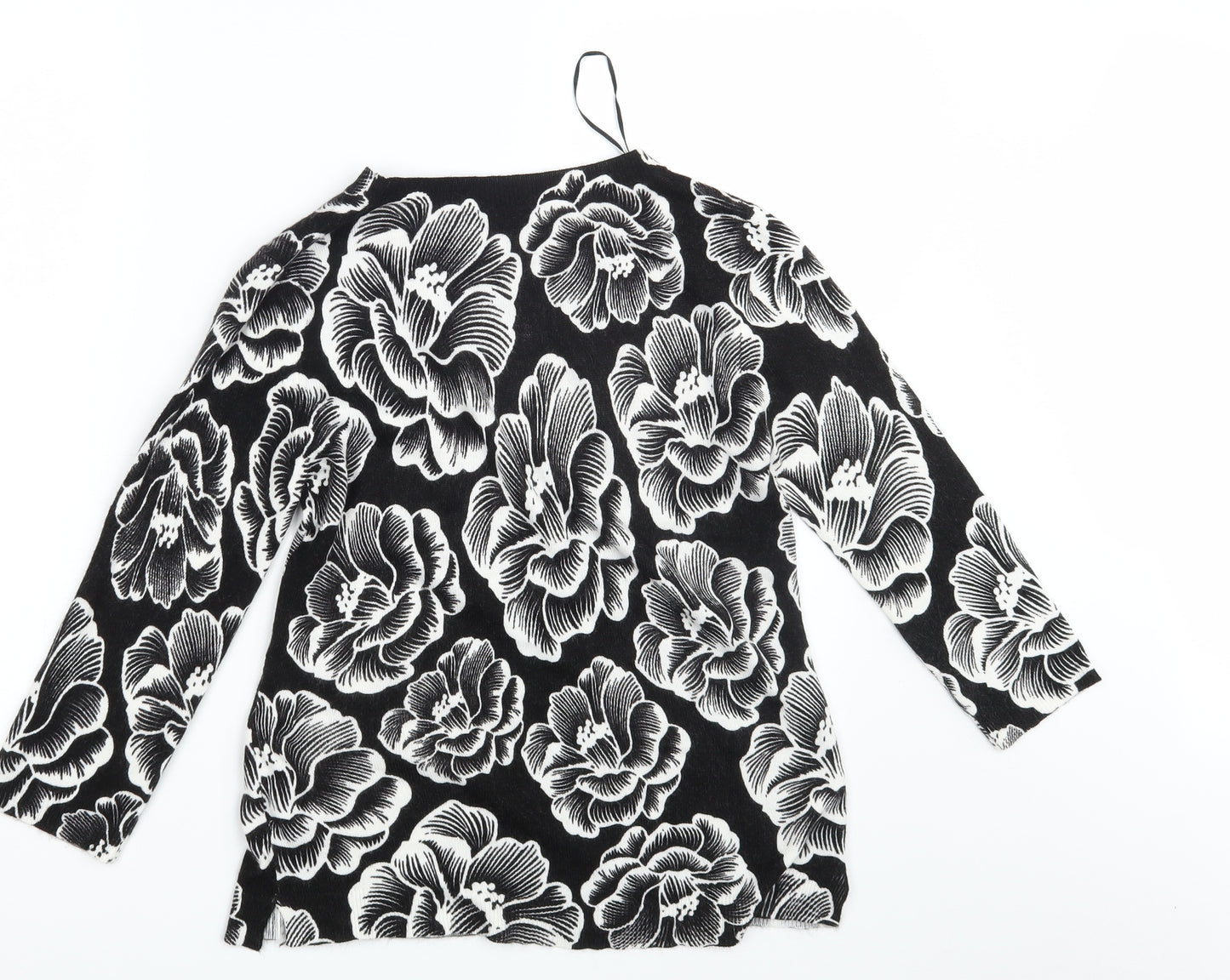 Papaya Womens Black Floral  Pullover Jumper Size 8