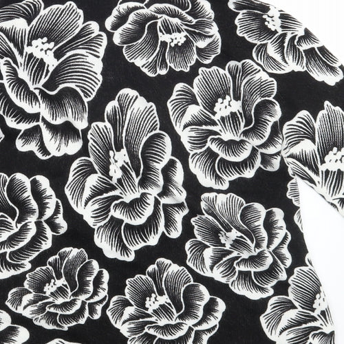 Papaya Womens Black Floral  Pullover Jumper Size 8