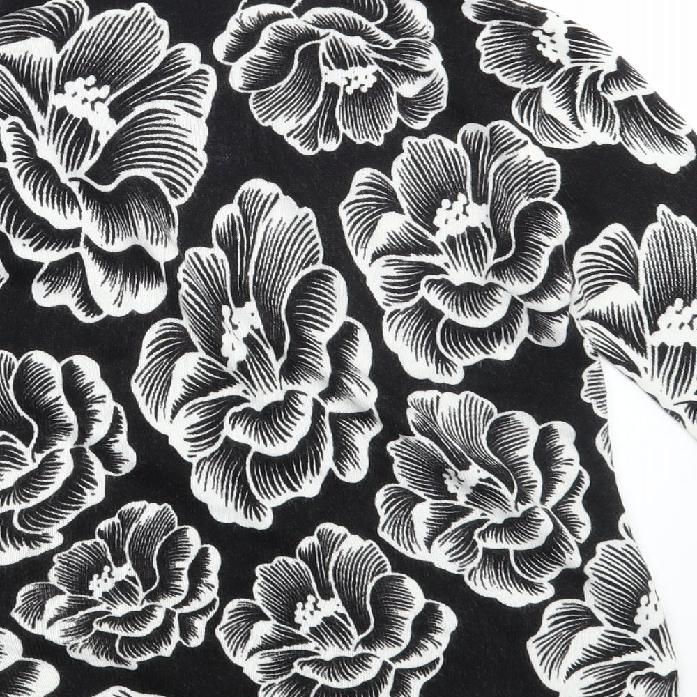 Papaya Womens Black Floral  Pullover Jumper Size 8