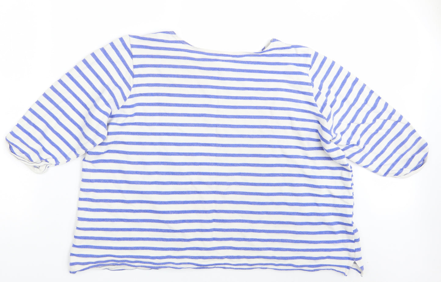 Arcadia Group Womens White Striped  Pullover Sweatshirt Size 22