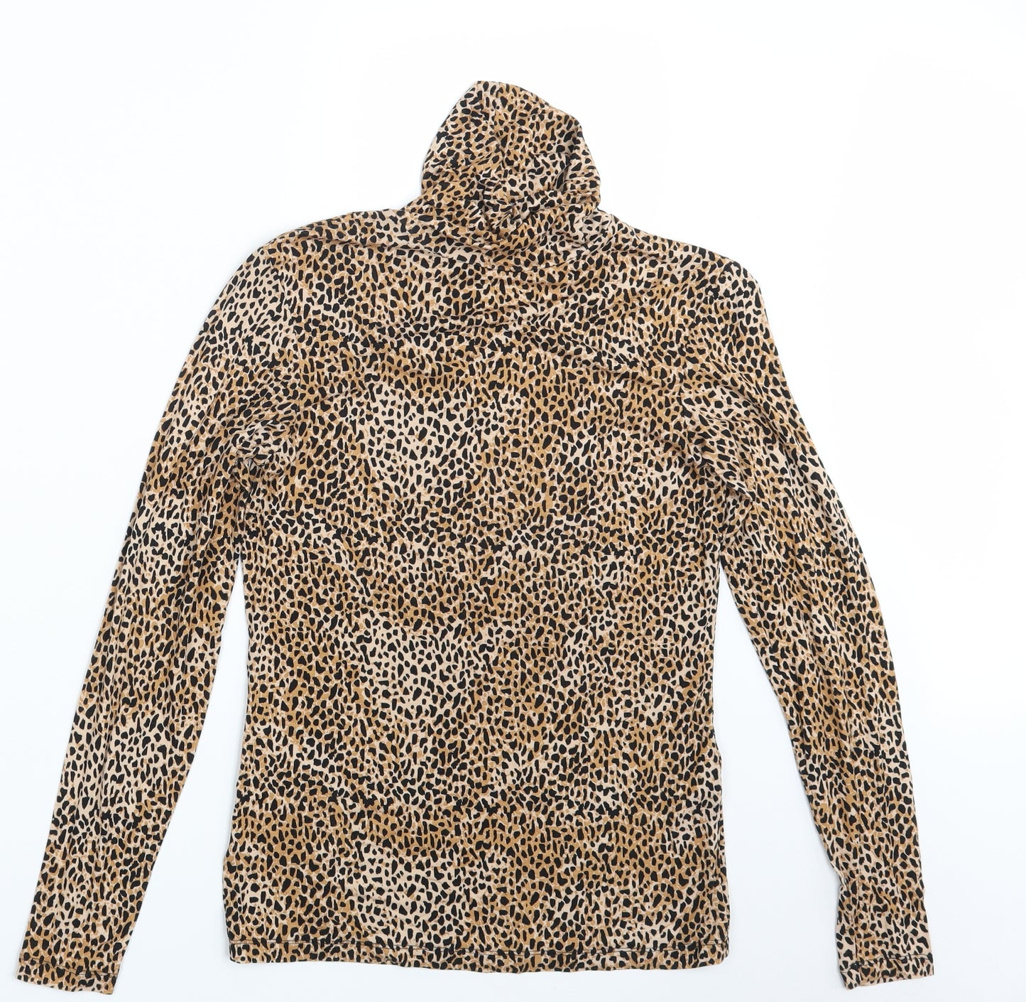 Dorothy Perkins Womens Brown Animal Print  Basic T-Shirt Size 10