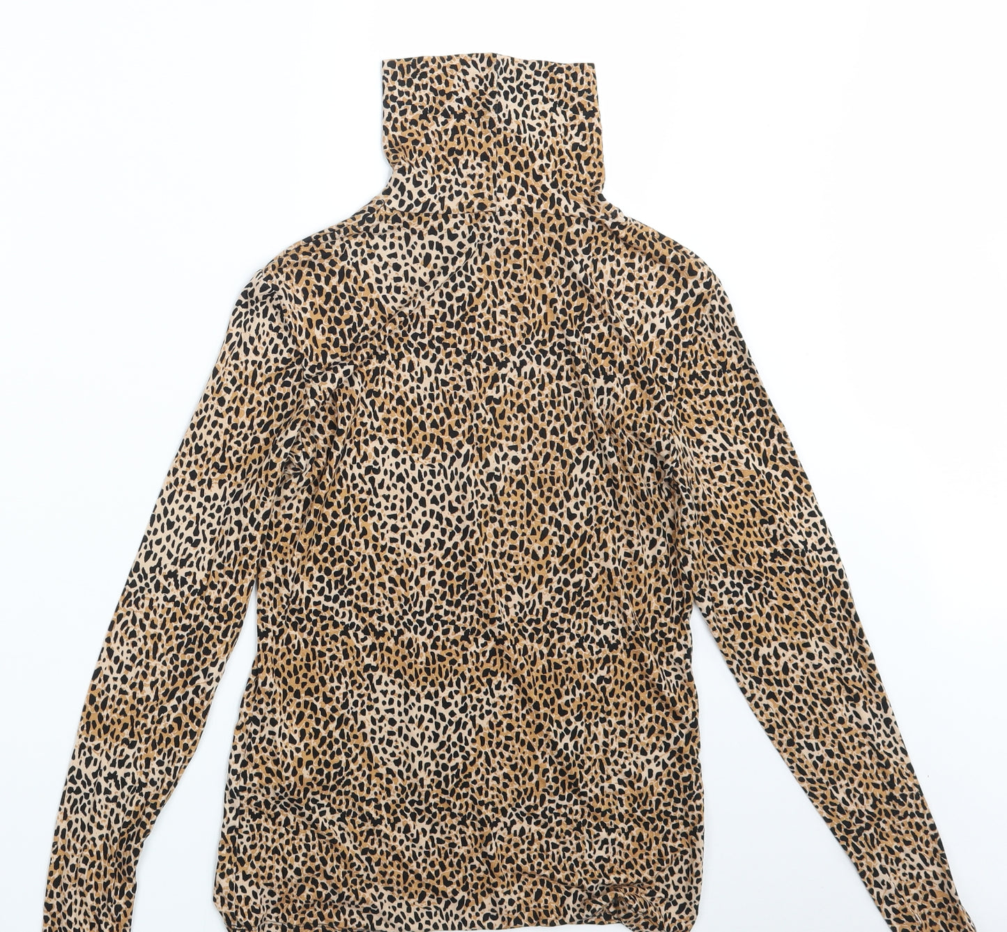 Dorothy Perkins Womens Brown Animal Print  Basic T-Shirt Size 10