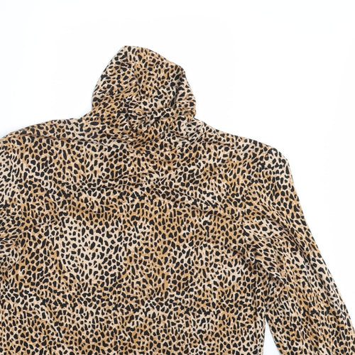 Dorothy Perkins Womens Brown Animal Print  Basic T-Shirt Size 10