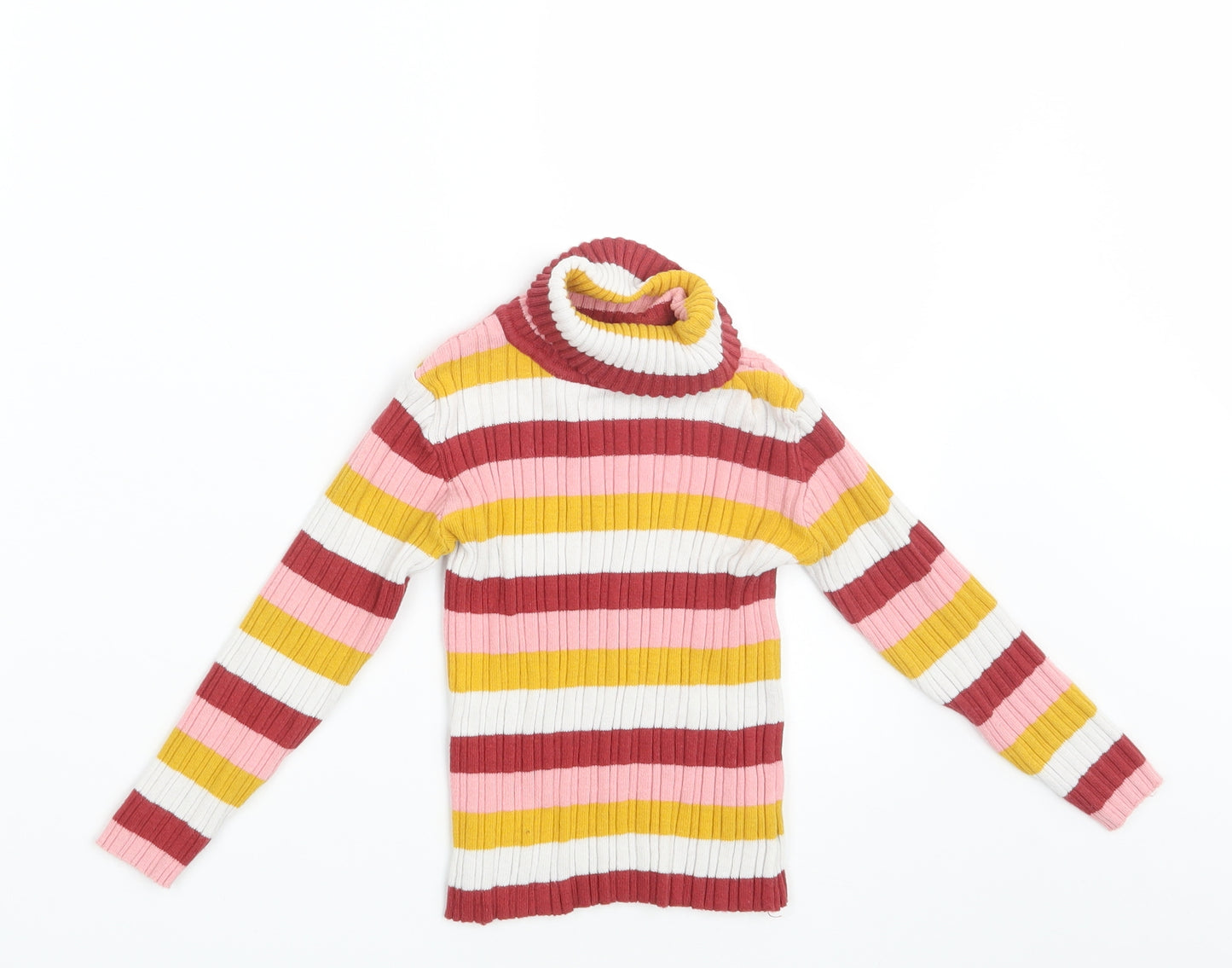 Nutmeg Girls Multicoloured Striped Knit Pullover Jumper Size 4-5 Years