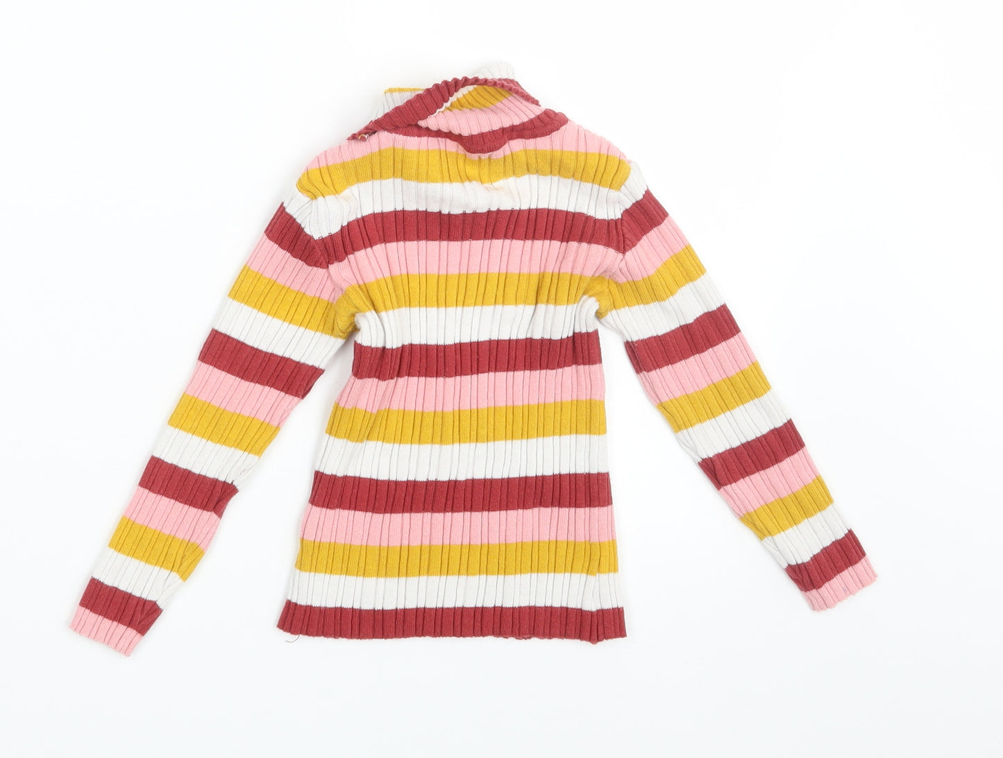 Nutmeg Girls Multicoloured Striped Knit Pullover Jumper Size 4-5 Years