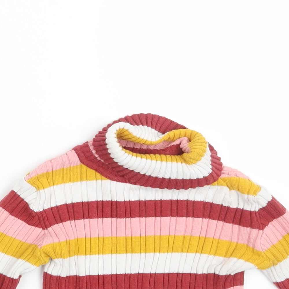 Nutmeg Girls Multicoloured Striped Knit Pullover Jumper Size 4-5 Years