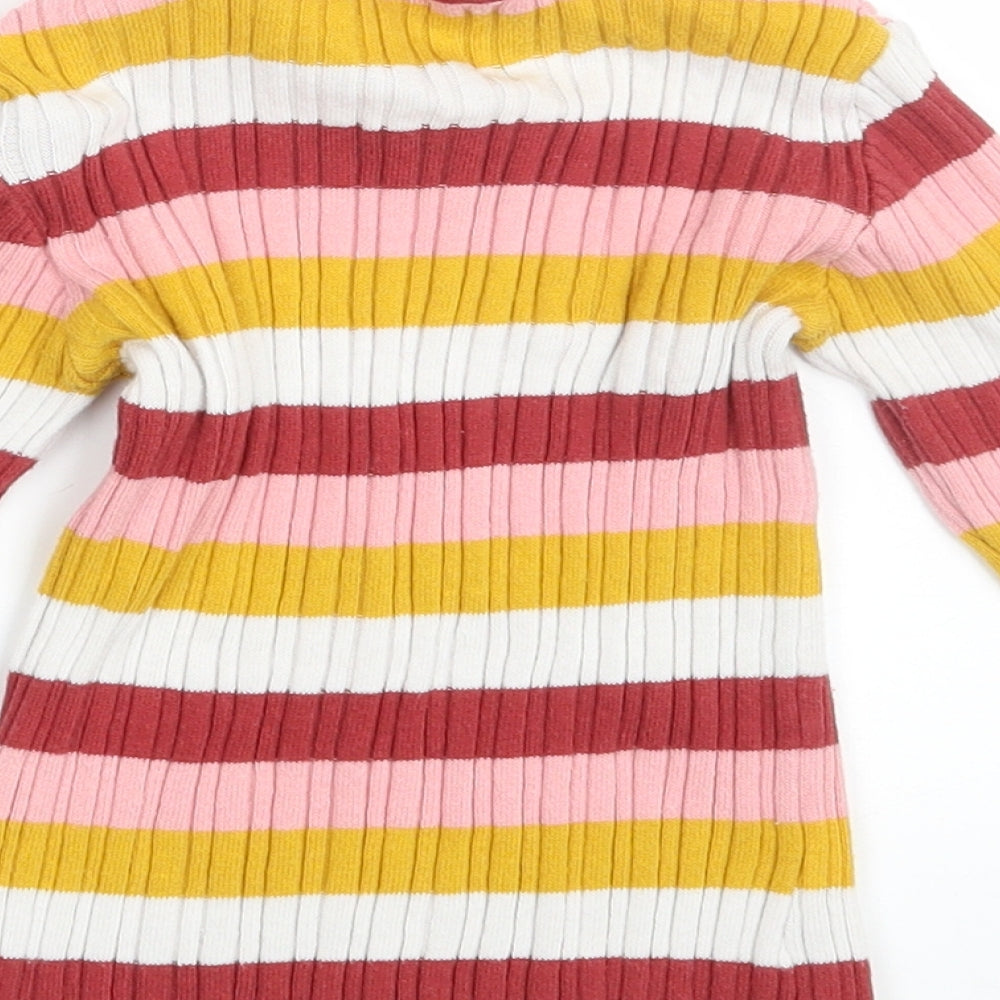 Nutmeg Girls Multicoloured Striped Knit Pullover Jumper Size 4-5 Years