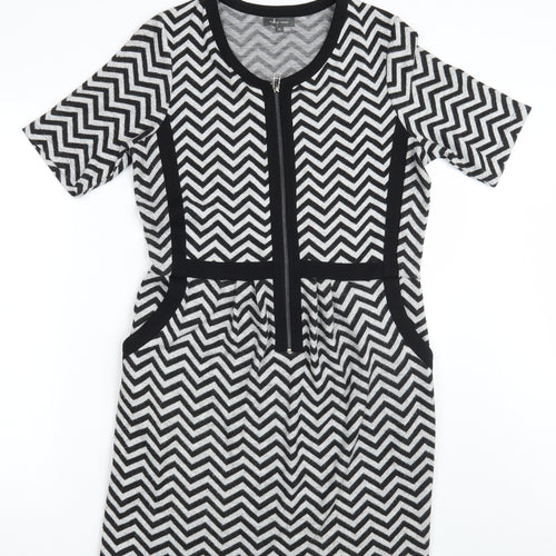 Pied A Terre Womens Black Argyle/Diamond  A-Line  Size 12