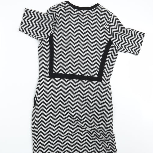 Pied A Terre Womens Black Argyle/Diamond  A-Line  Size 12