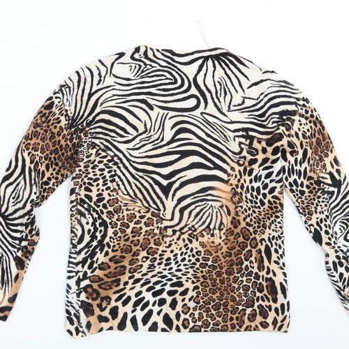 Frank Saul  Womens Brown Animal Print  Pullover Jumper Size S