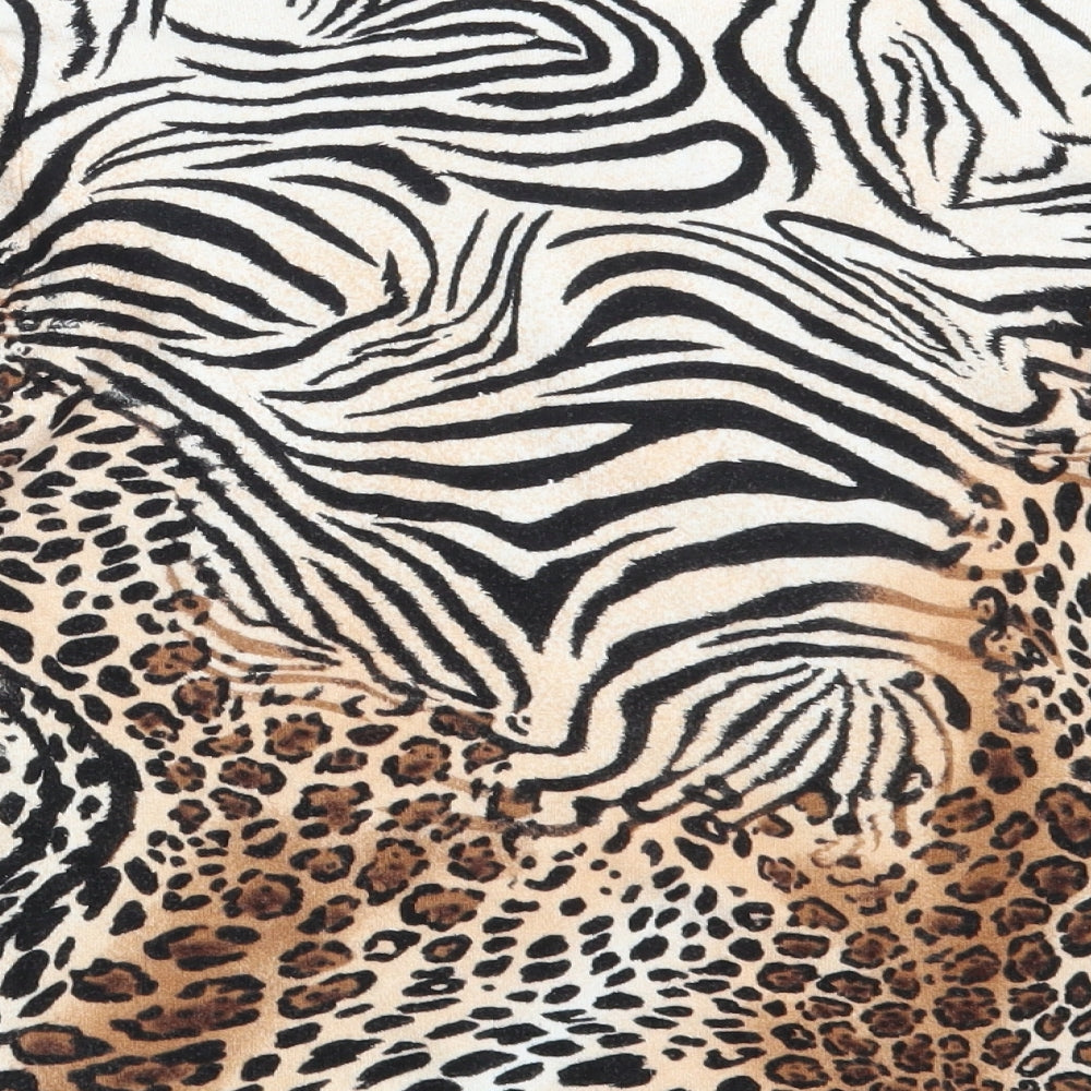 Frank Saul  Womens Brown Animal Print  Pullover Jumper Size S