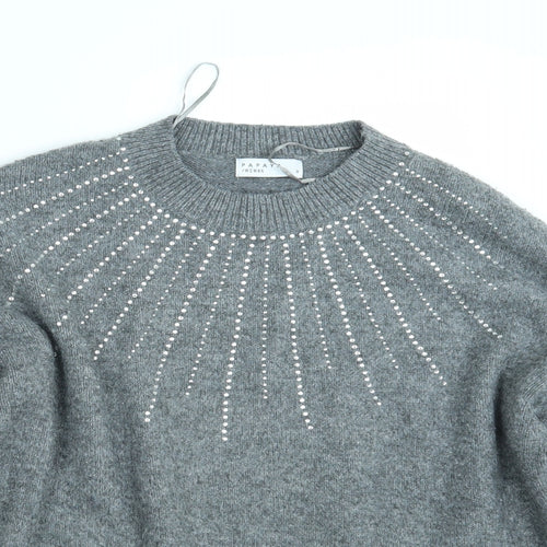 Papaya Womens Grey  Knit Pullover Jumper Size M