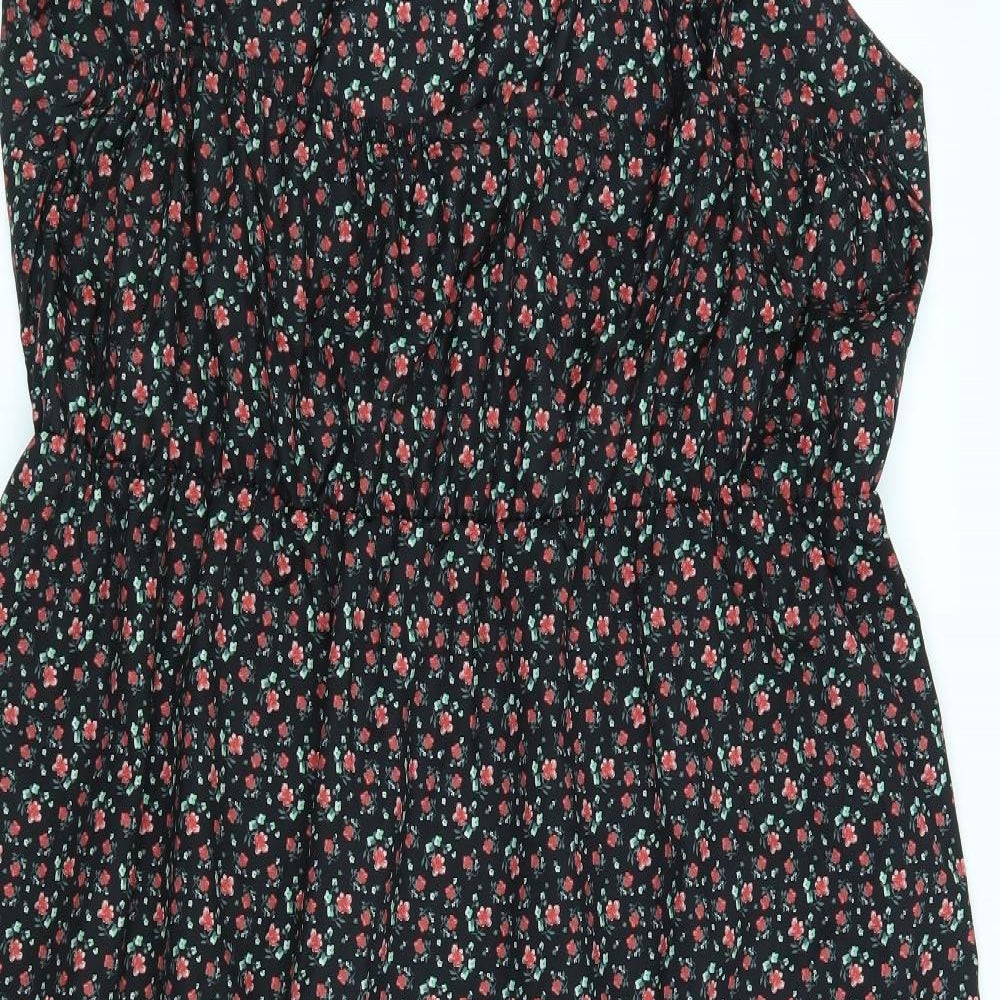 SheIn Womens Black Floral  A-Line  Size 3XL