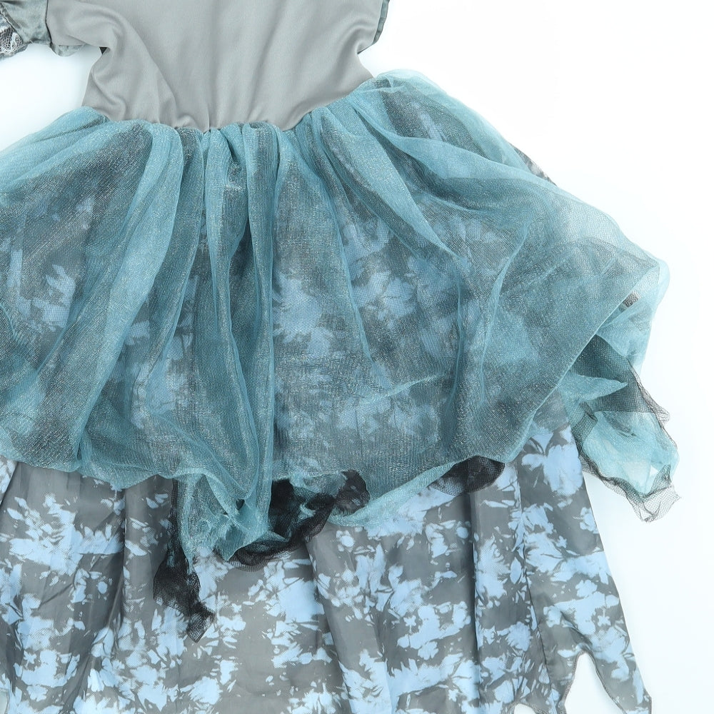 TU Girls Blue Animal Print  A-Line  Size 7-8 Years