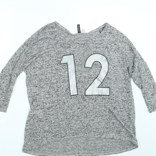 H&M Womens Grey   Pullover Sweatshirt Size M