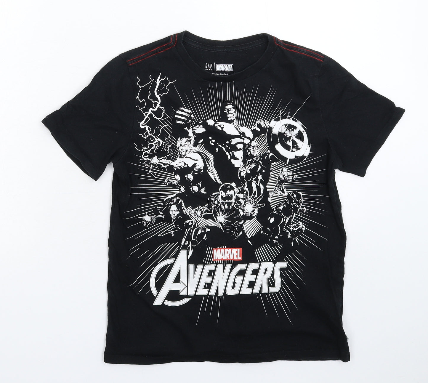 Gap Boys Black   Basic T-Shirt Size 10-11 Years  - Marvel