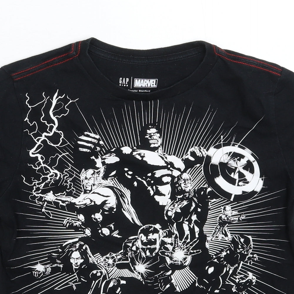 Gap Boys Black   Basic T-Shirt Size 10-11 Years  - Marvel