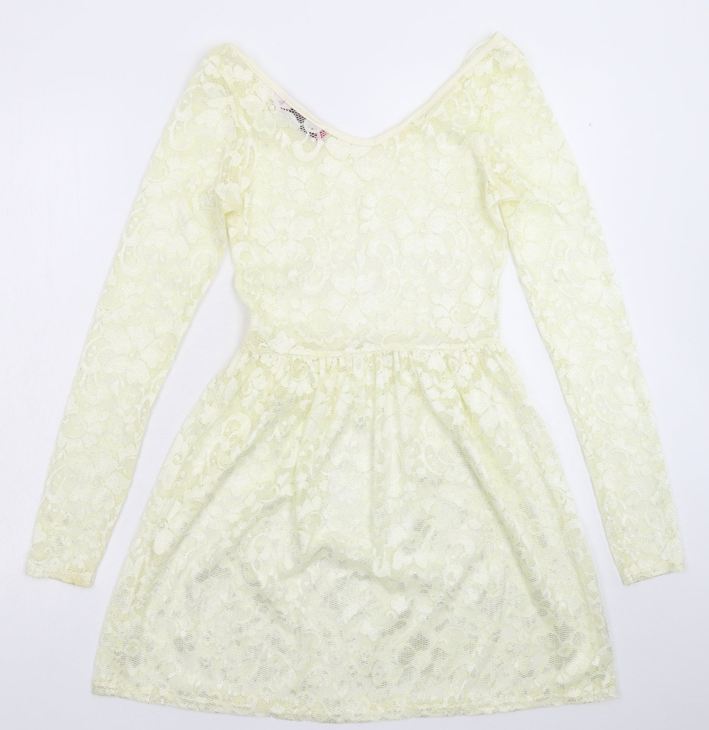 Boohoo Womens White  Lace Fit & Flare  Size 8