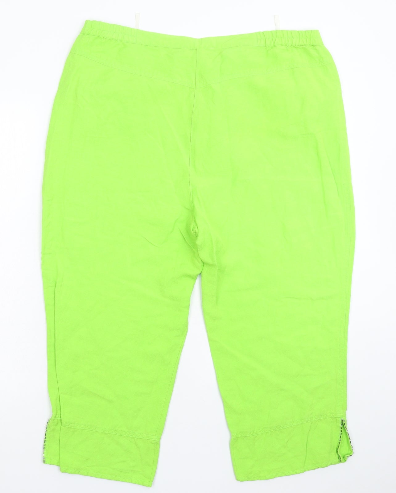 KM Womens Green   Cropped Trousers Size 18 L21 in