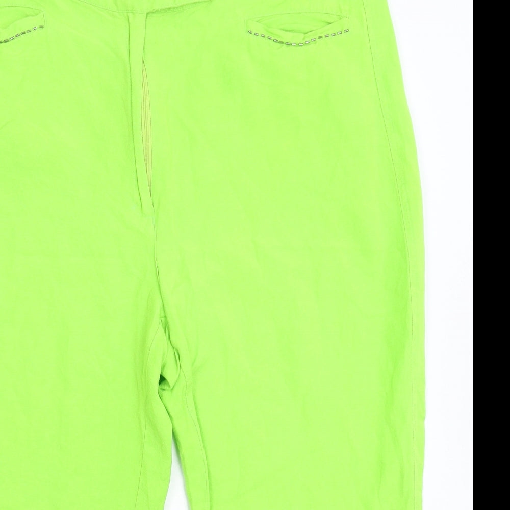 KM Womens Green   Cropped Trousers Size 18 L21 in