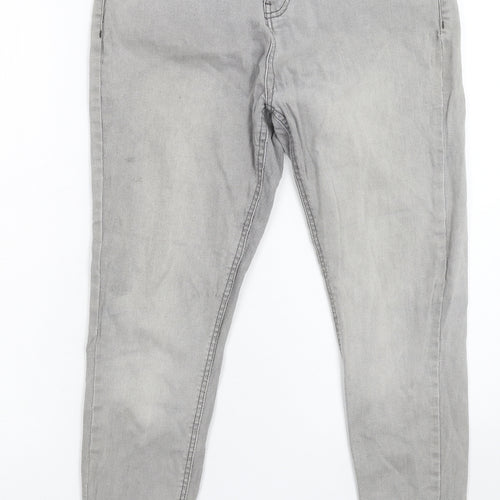 Preworn Womens Grey  Denim Skinny Jeans Size 14 L26 in