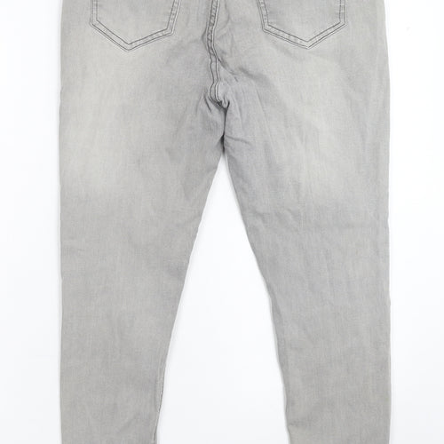 Preworn Womens Grey  Denim Skinny Jeans Size 14 L26 in