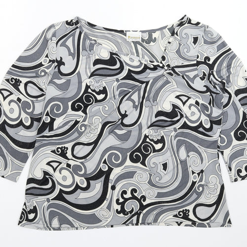 Roman Womens Multicoloured  Satin Basic Blouse Size L