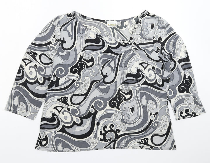 Roman Womens Multicoloured  Satin Basic Blouse Size L