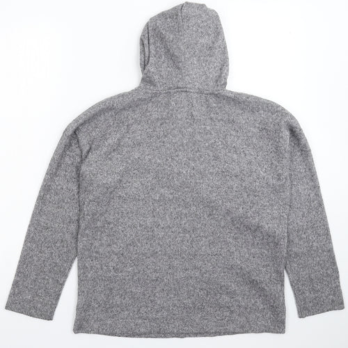 TU Womens Grey  Fleece Pullover Hoodie Size 10