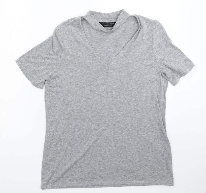 Dorothy Perkins Womens Grey Basic T-Shirt Size 14
