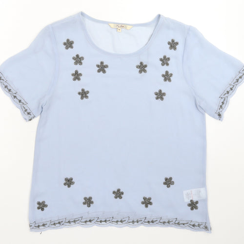 Peacocks Womens Blue   Basic T-Shirt Size 10