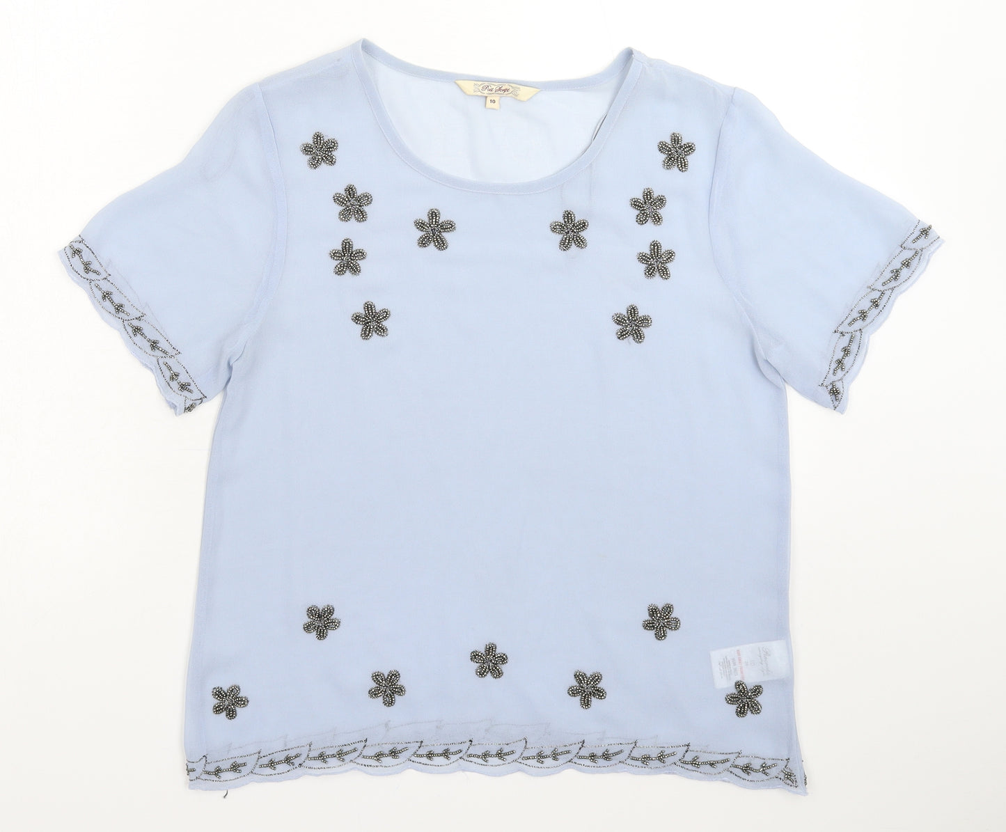 Peacocks Womens Blue   Basic T-Shirt Size 10