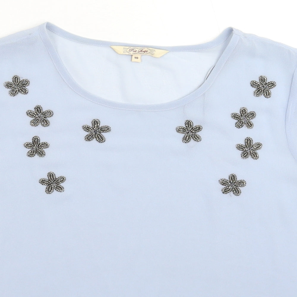 Peacocks Womens Blue   Basic T-Shirt Size 10