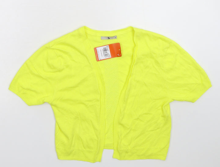 TU Womens Yellow Knit Cardigan Jumper Size 12