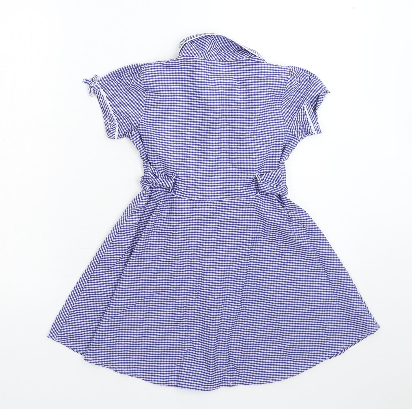 TU Girls Blue Check  Shirt Dress  Size 4 Years  - School