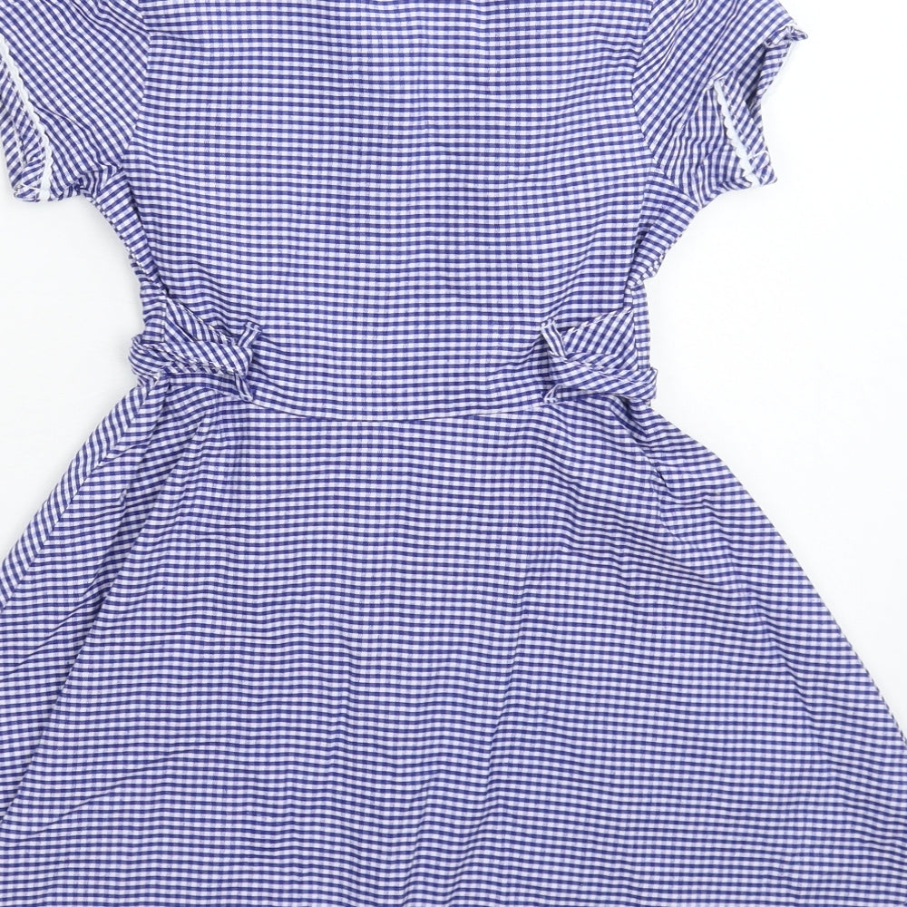 TU Girls Blue Check  Shirt Dress  Size 4 Years  - School