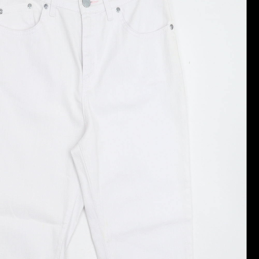 Per Una Womens White  Denim Cropped Jeans Size 10 L23 in