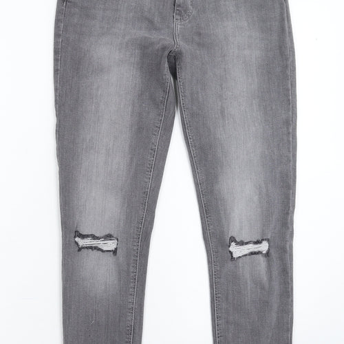 Denim & Co. Womens Grey  Denim Skinny Jeans Size 10 L27 in
