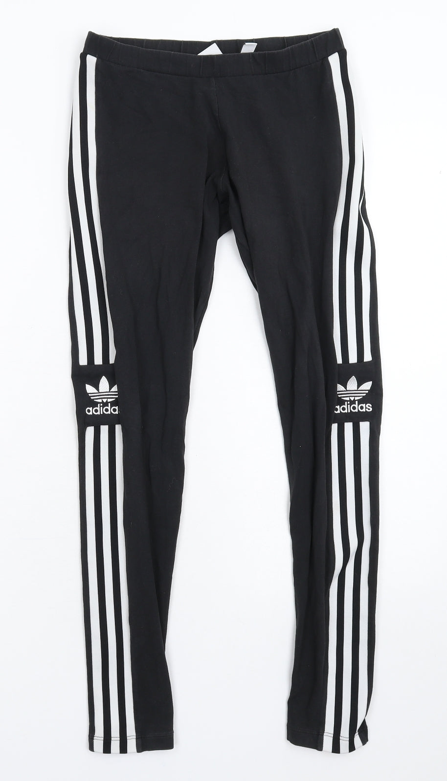 adidas Womens Black Striped  Jogger Trousers Size 10 L26 in