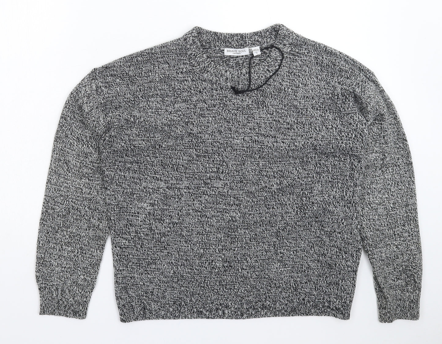 Brave Soul Womens Grey  Knit Pullover Jumper Size S