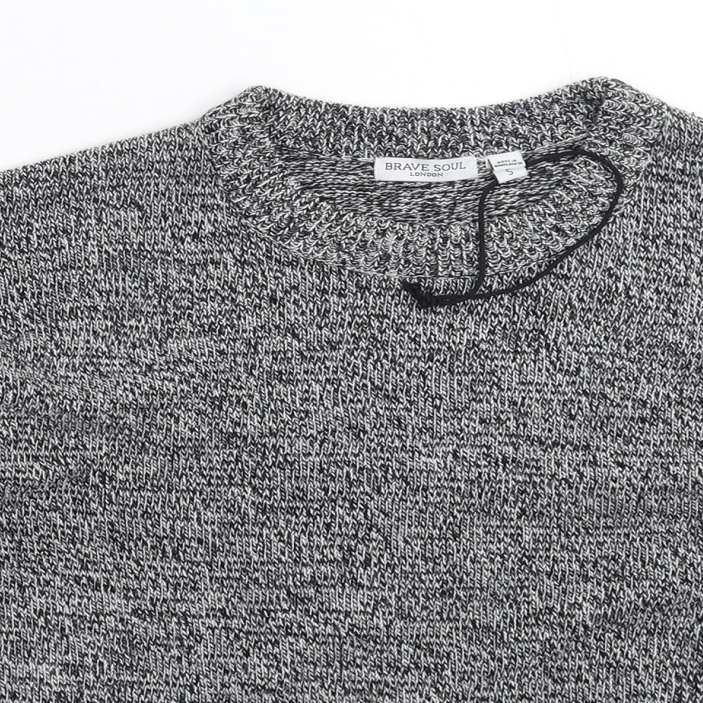 Brave Soul Womens Grey  Knit Pullover Jumper Size S