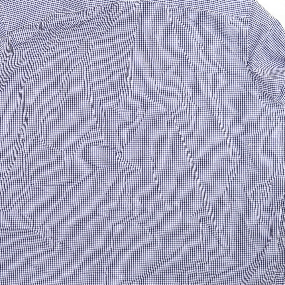 F&F Mens Blue Check   Dress Shirt Size 18.5