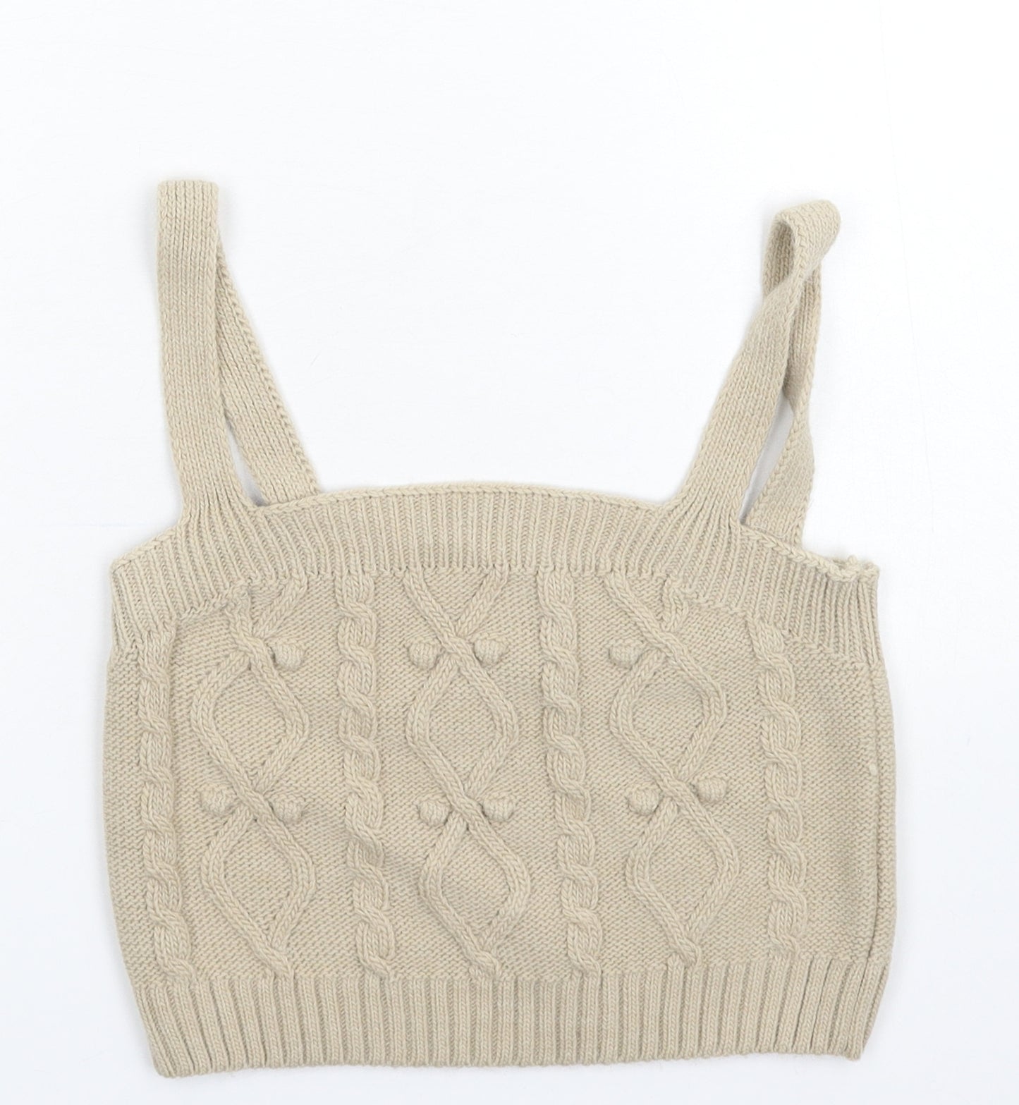 River Island Womens Grey  Knit Cropped Tank Size M