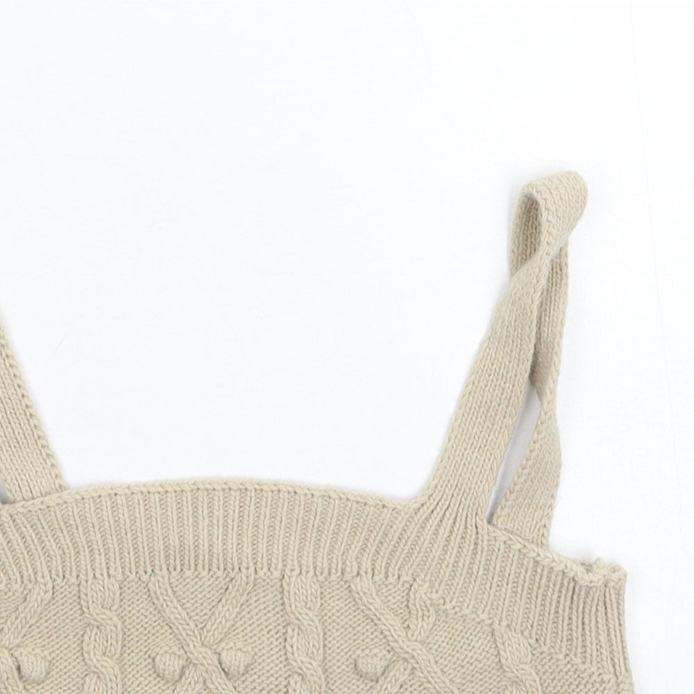 River Island Womens Grey  Knit Cropped Tank Size M