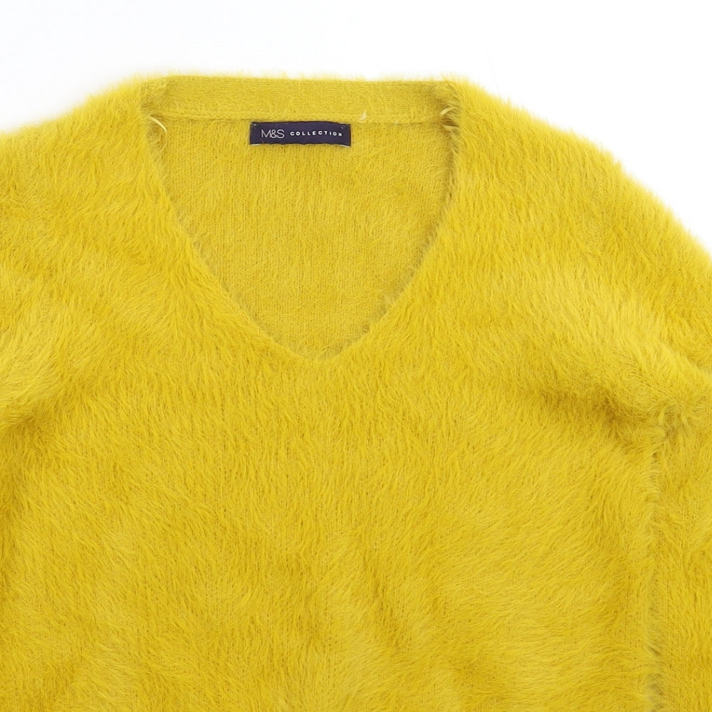 Marks and Spencer Womens Yellow  Knit Pullover Jumper Size S